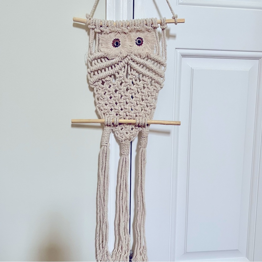 Macrame owl wall hanging